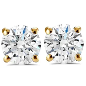 1 1/4Carat (ctw) Diamond Studs in 14k White or Yellow Gold Lab Grown