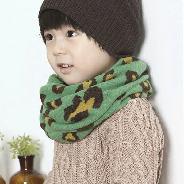 1-8Y Warm Girl Boy Baby Kids Scarf Neckerchief Leopard Printed Scarves  SM6