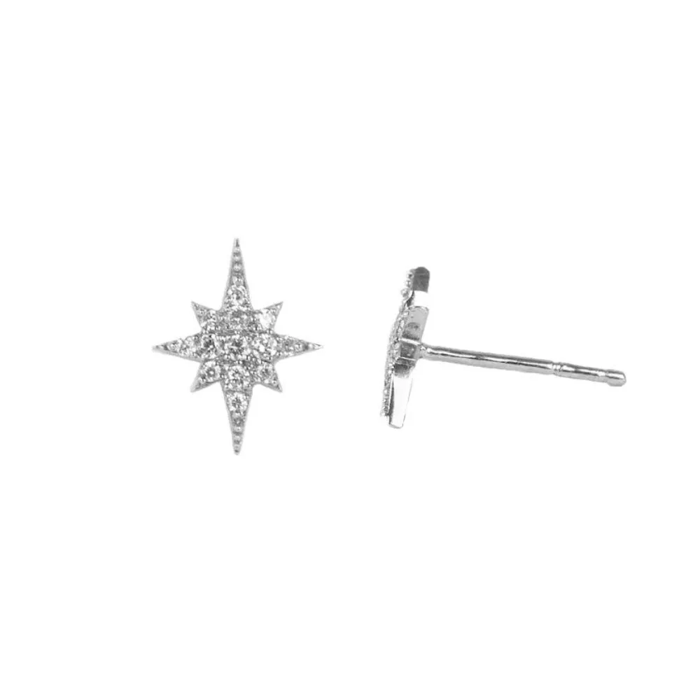 10K White Gold Little Lila Pave Diamond Studs