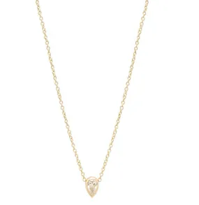 14K PEAR SHAPED DIAMOND NECKLACE