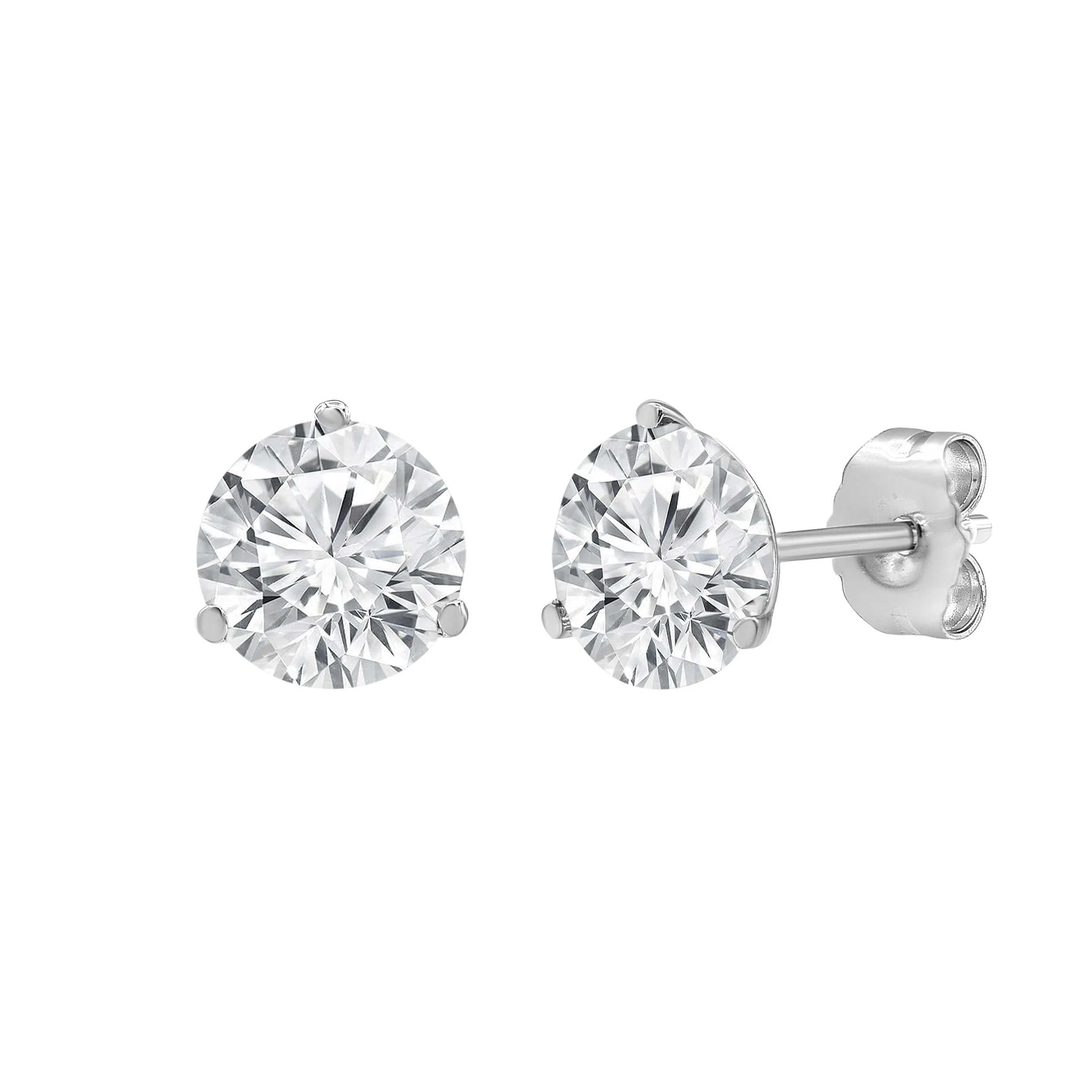 14K White Gold Gold FG VS Lab Grown Diamond Studs 2.00ct