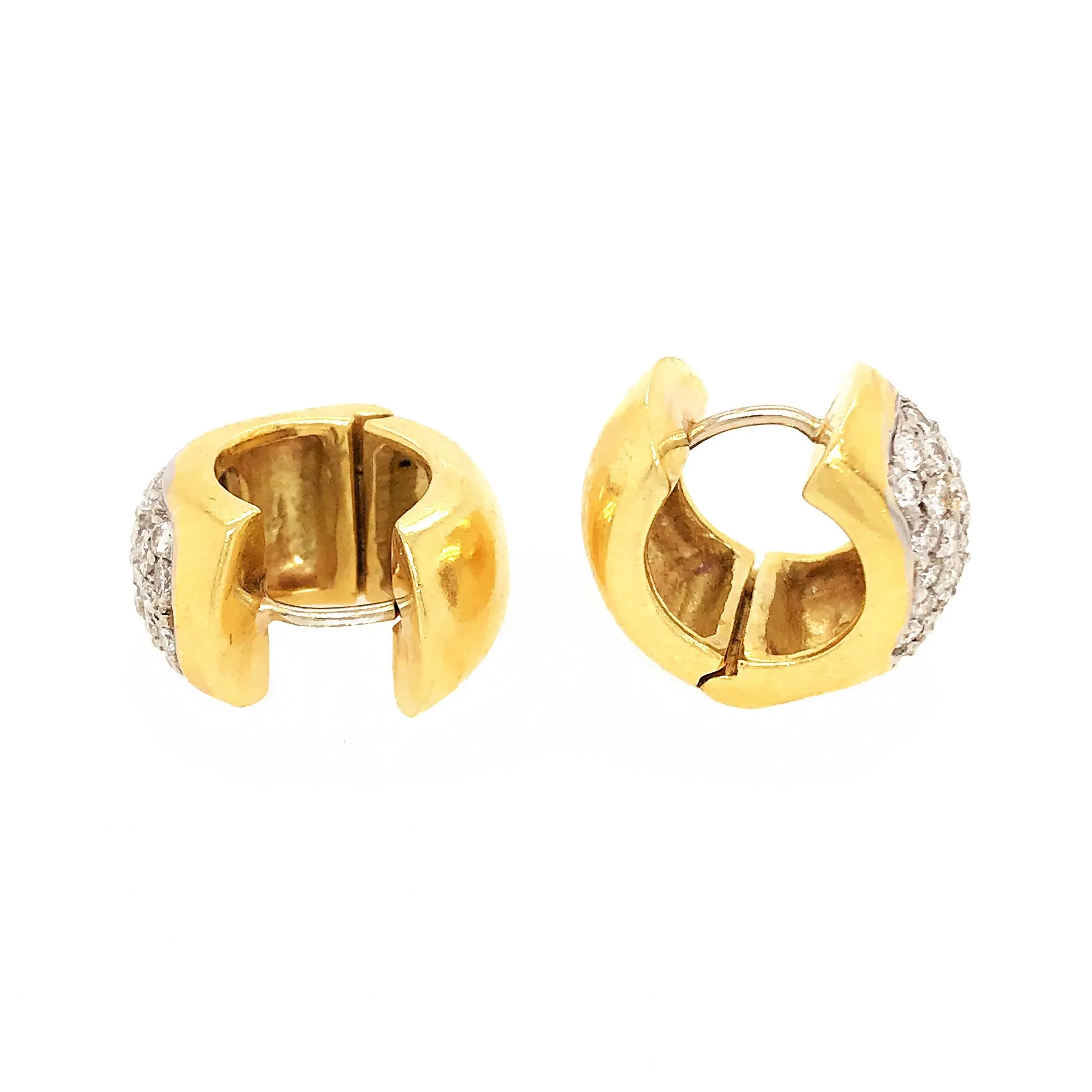 18k Gold Pave Diamond Earrings