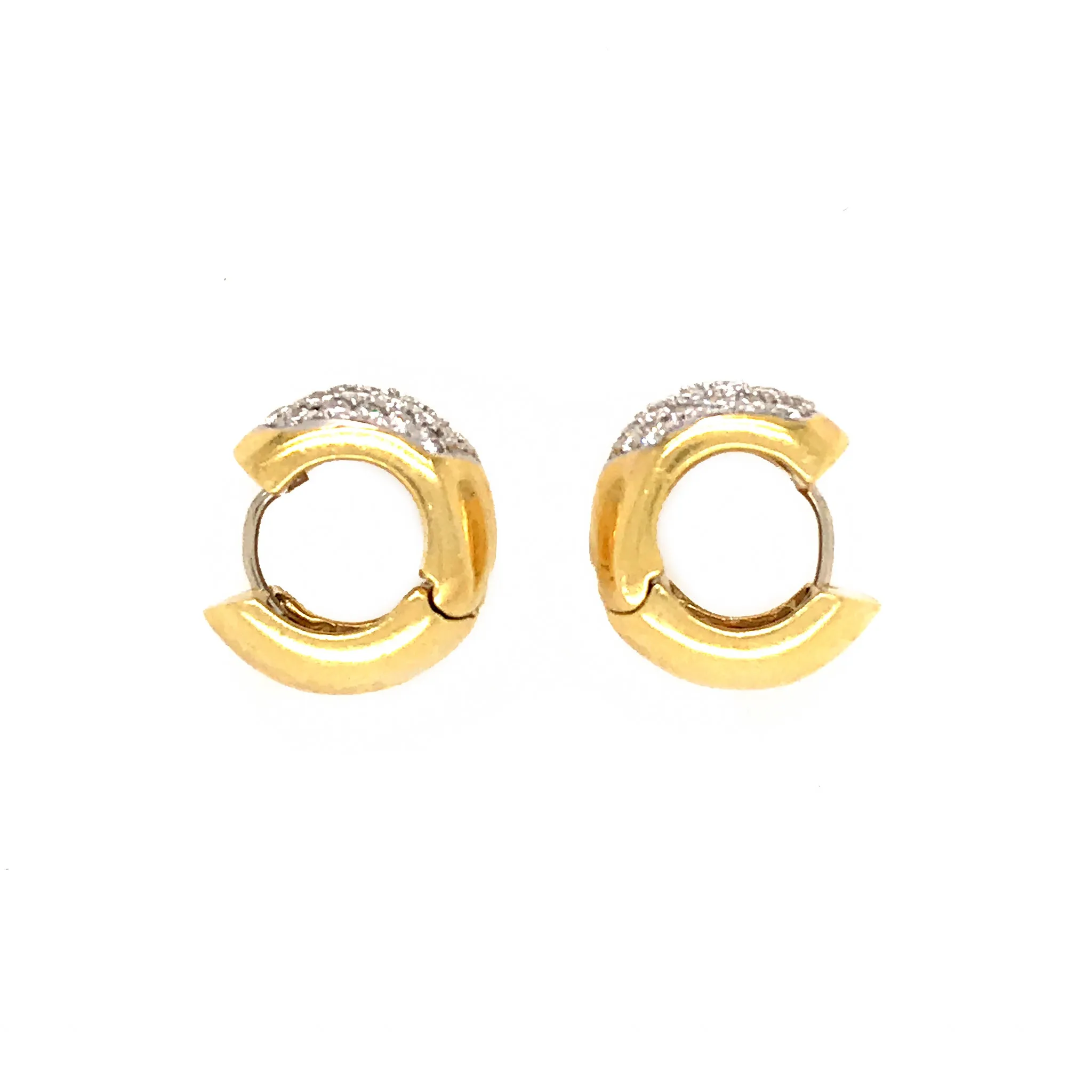 18k Gold Pave Diamond Earrings