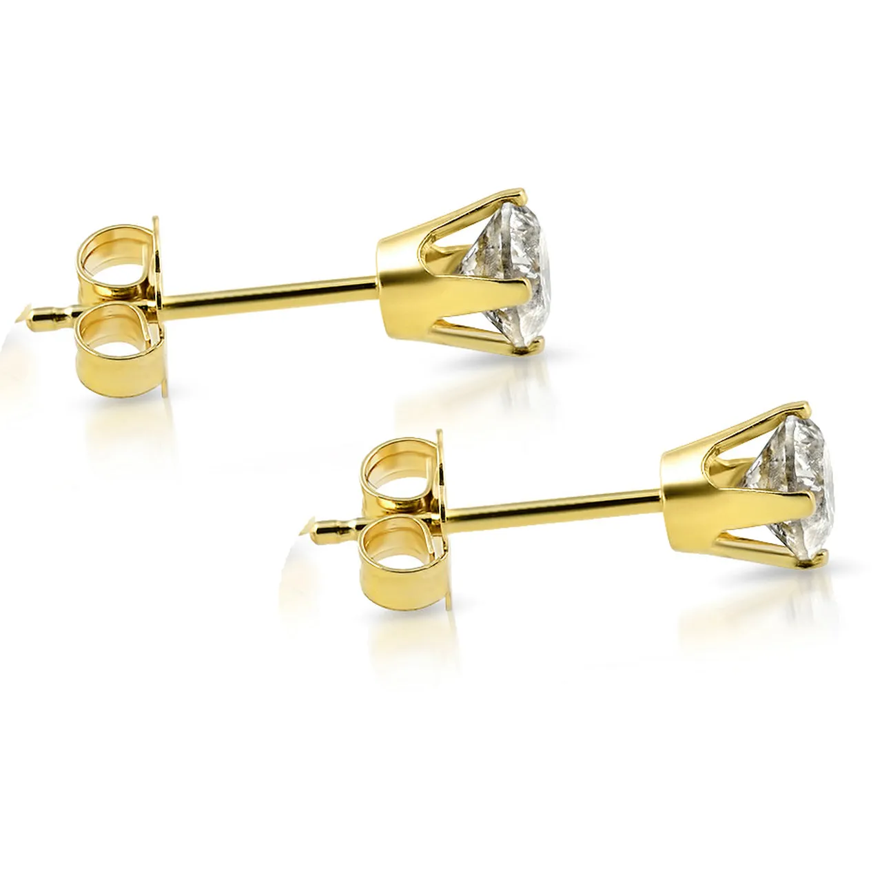 .25CT Diamond Studs 14K Yellow Gold