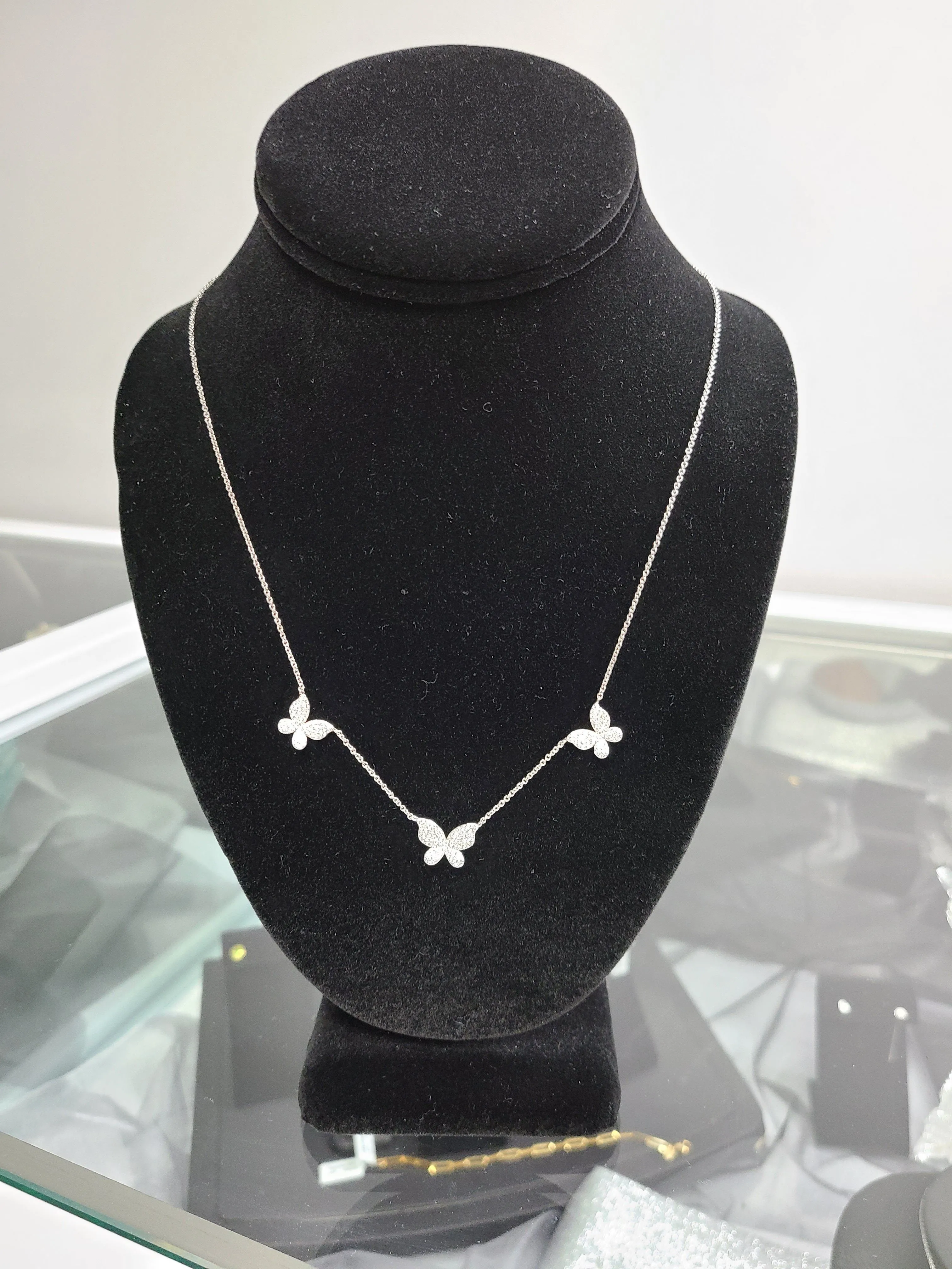 3 Pavé Butterfly Diamond Necklace