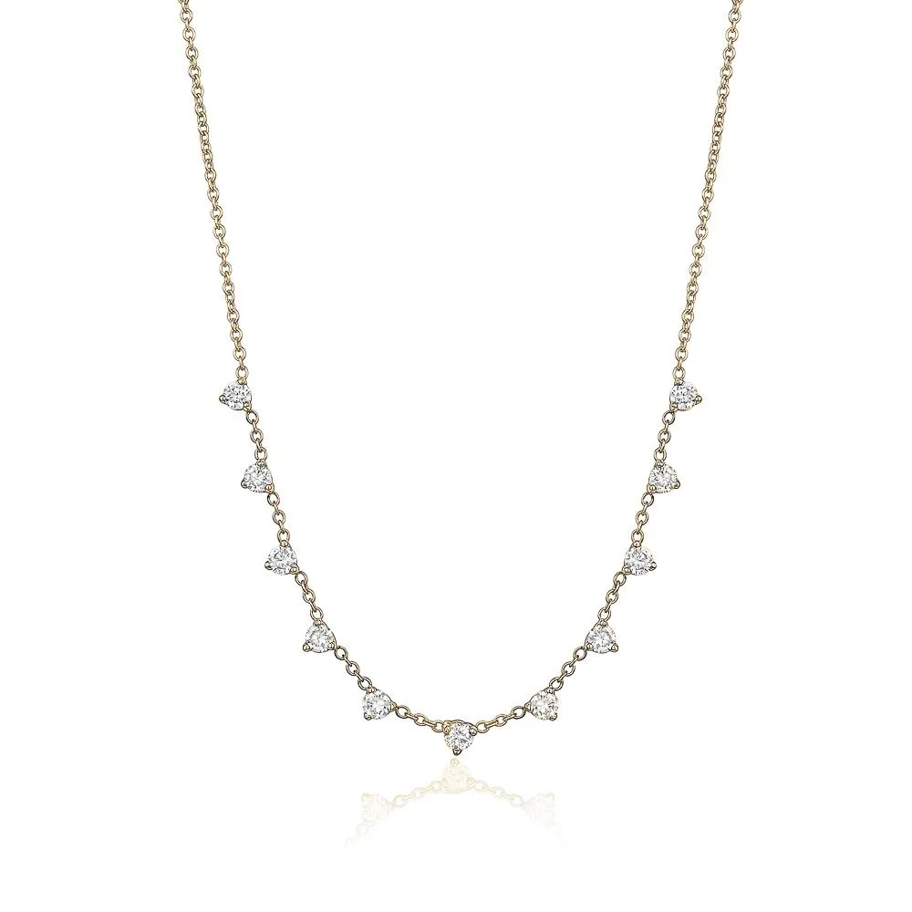 3 Prong Diamond Necklace