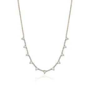 3 Prong Diamond Necklace