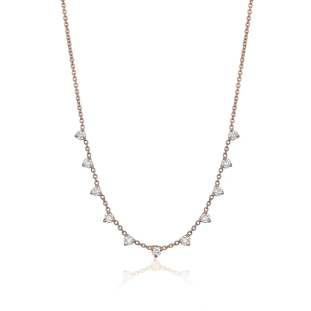 3 Prong Diamond Necklace