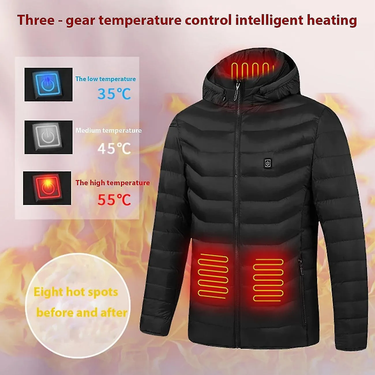 8 Areas Heated Jackets Usb Men's Women's Winter Outdoor Electric Heating Jackets Warm Sprots Thermal Coat Clothing Heata