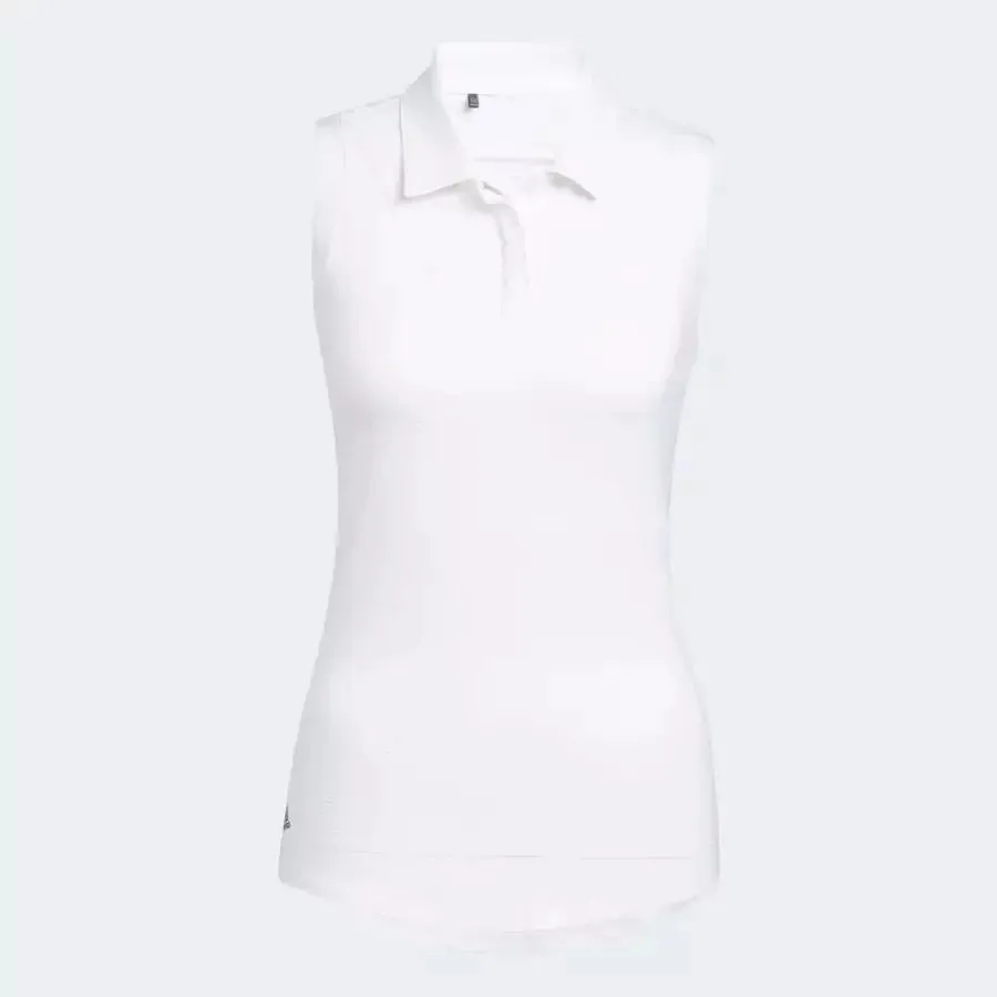 Adidas Ladies Sleeveless Polo Shirt White