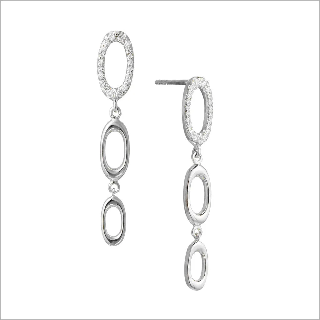 ALLEGRA 18K WHITE GOLD AND DIAMOND EARRINGS