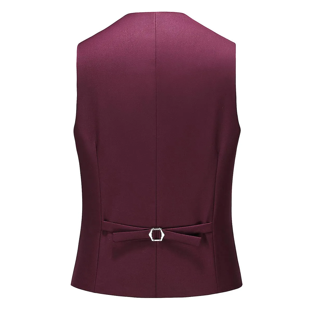 Allthemen Mens V-Neck Suit Vest Solid Color Wedding Business Vest Waistcoat