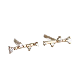 Alternating Diamond Bar Earrings