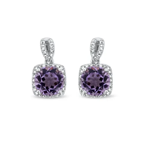 Amethyst & Diamond Earrings