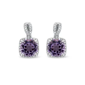 Amethyst & Diamond Earrings