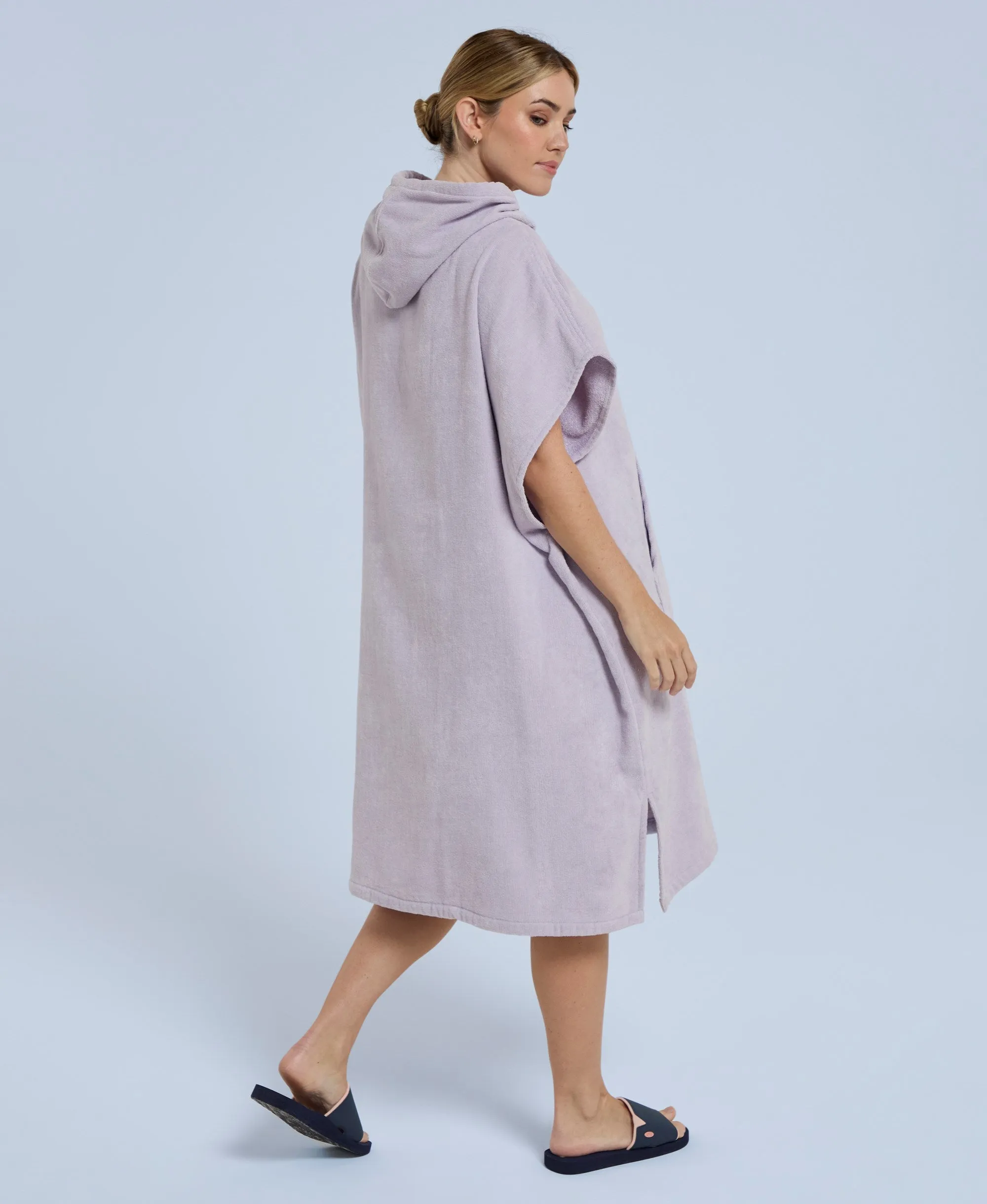 Anna Womens Towelling Poncho - Lilac