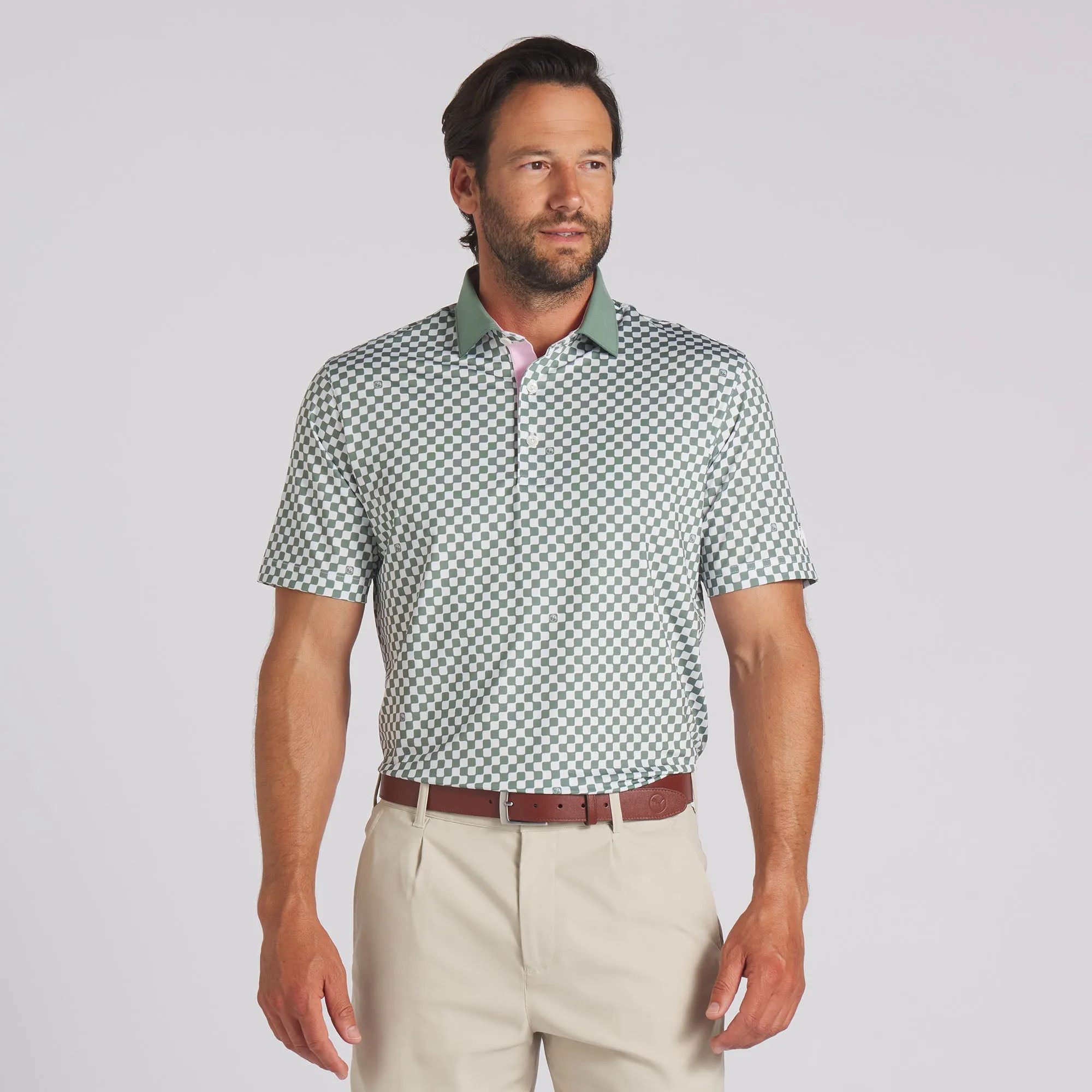 AP MATTR Checkered Golf Polo