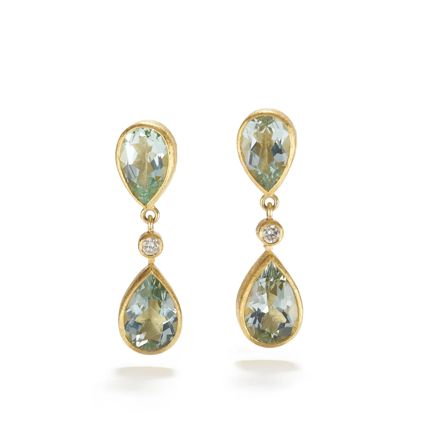 Aqua Drops with Diamond Earrings