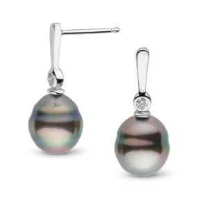 Aspire Collection 8.0-9.0 mm Baroque Tahitian Pearl & Diamond Earrings