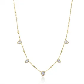 AYLA MOONSTONE STATIONED DIAMOND NECKLACE