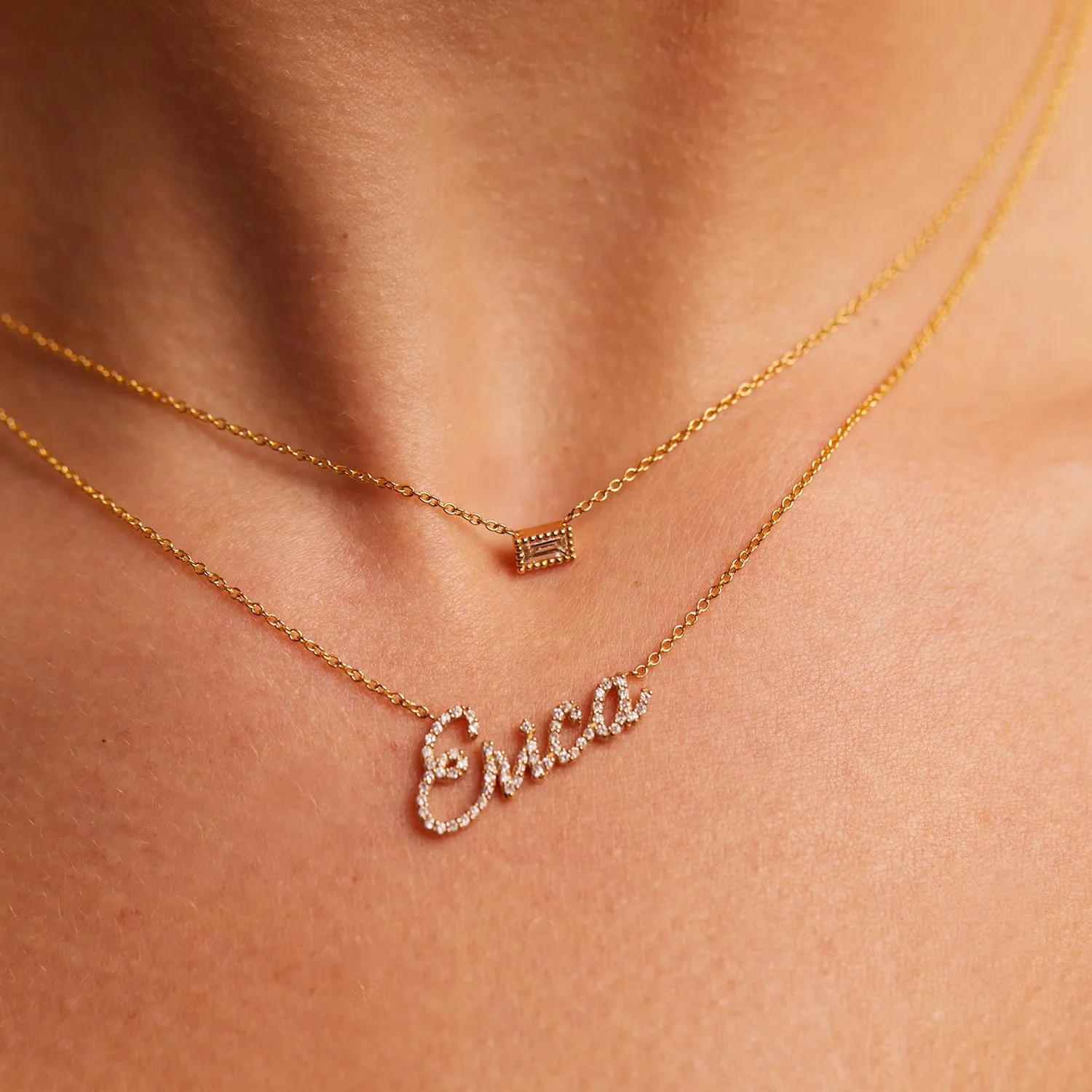 Baguette Diamond Necklace