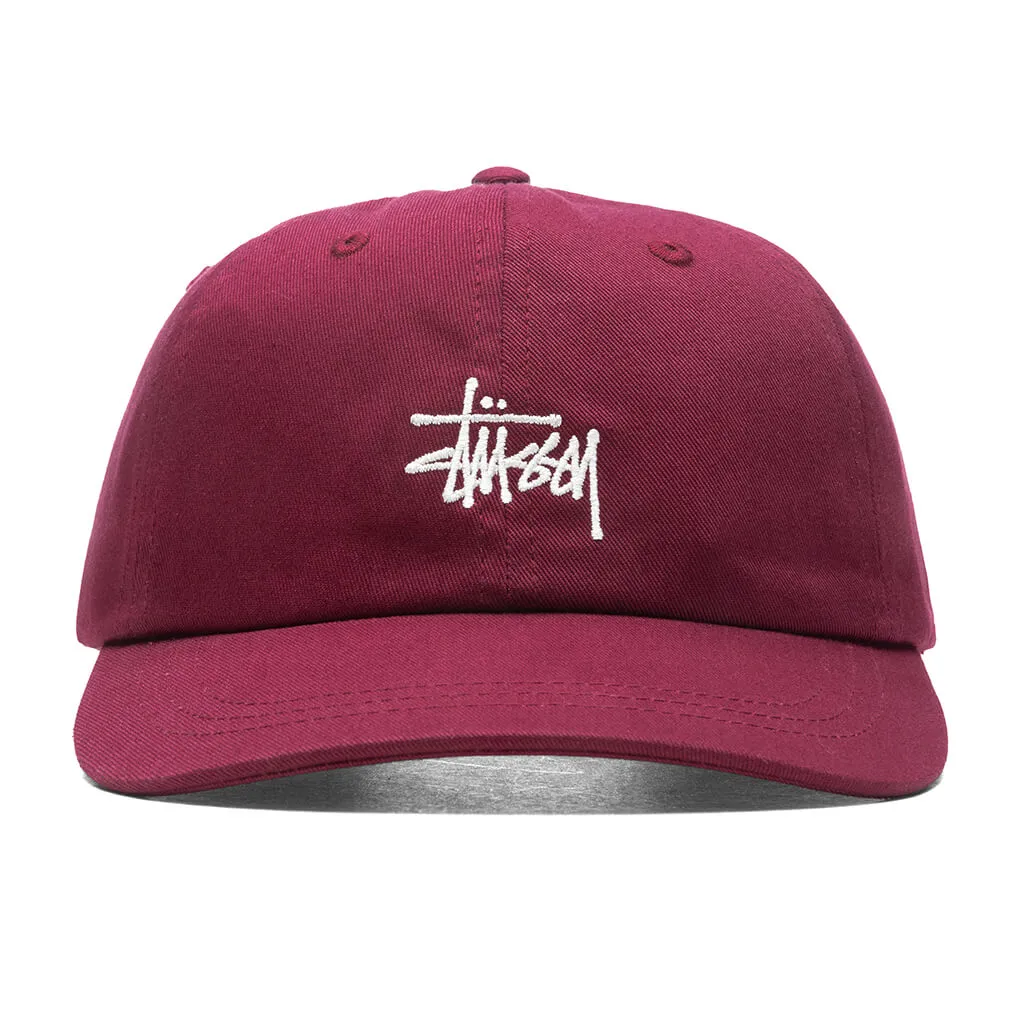 Basic Stock Low Pro Cap - Burgundy