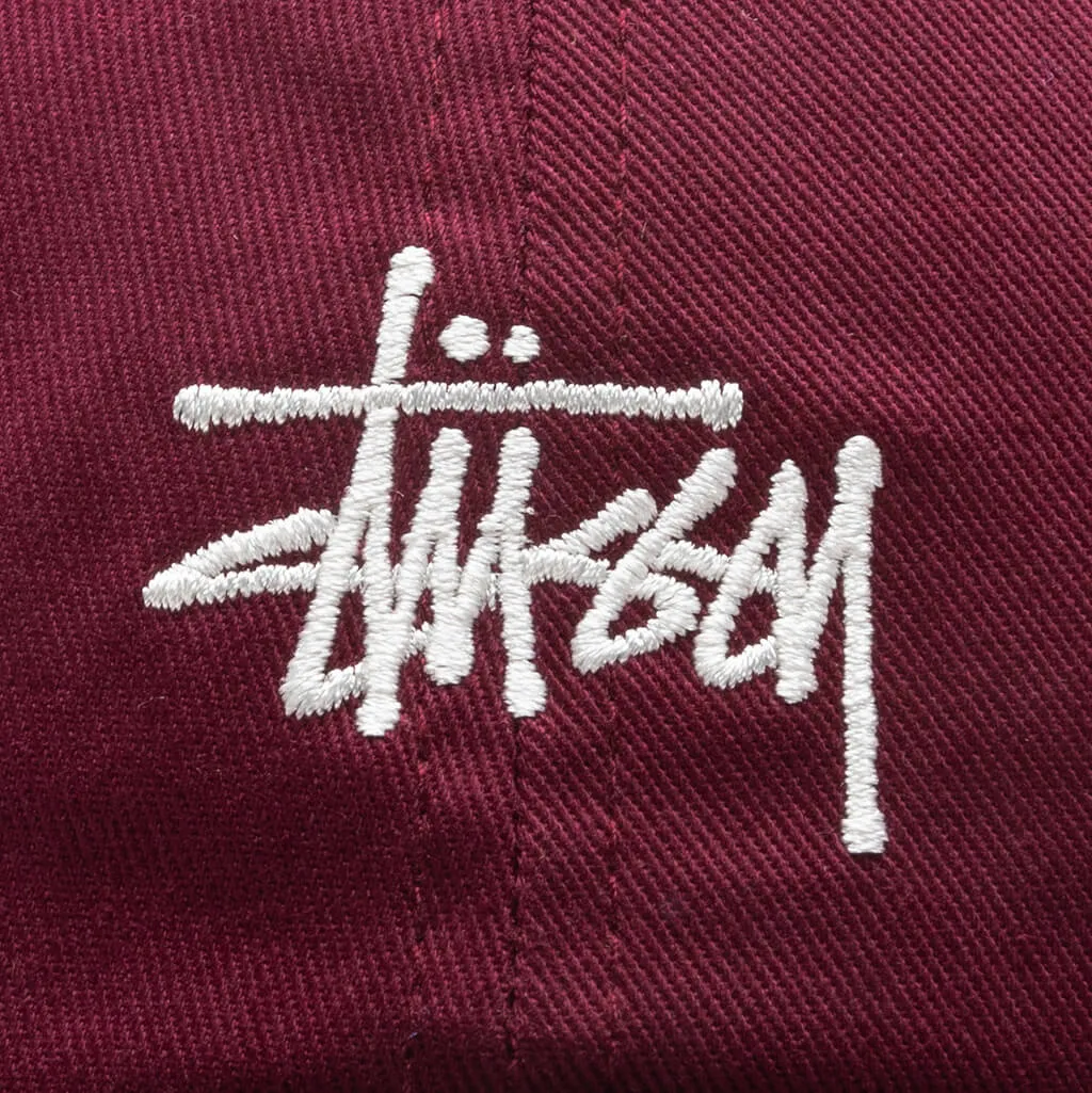 Basic Stock Low Pro Cap - Burgundy