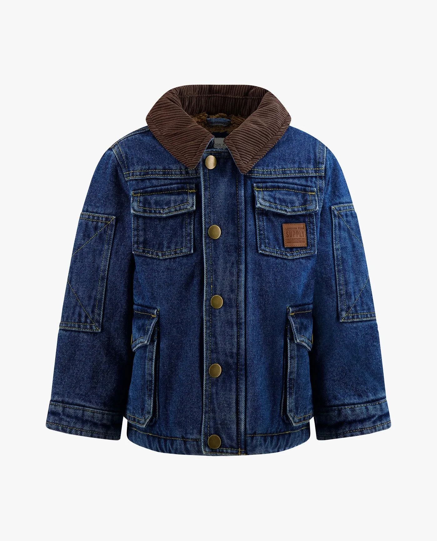 BIG BOYS BUTTON-FRONT COLLARED UTILITY BARN COAT