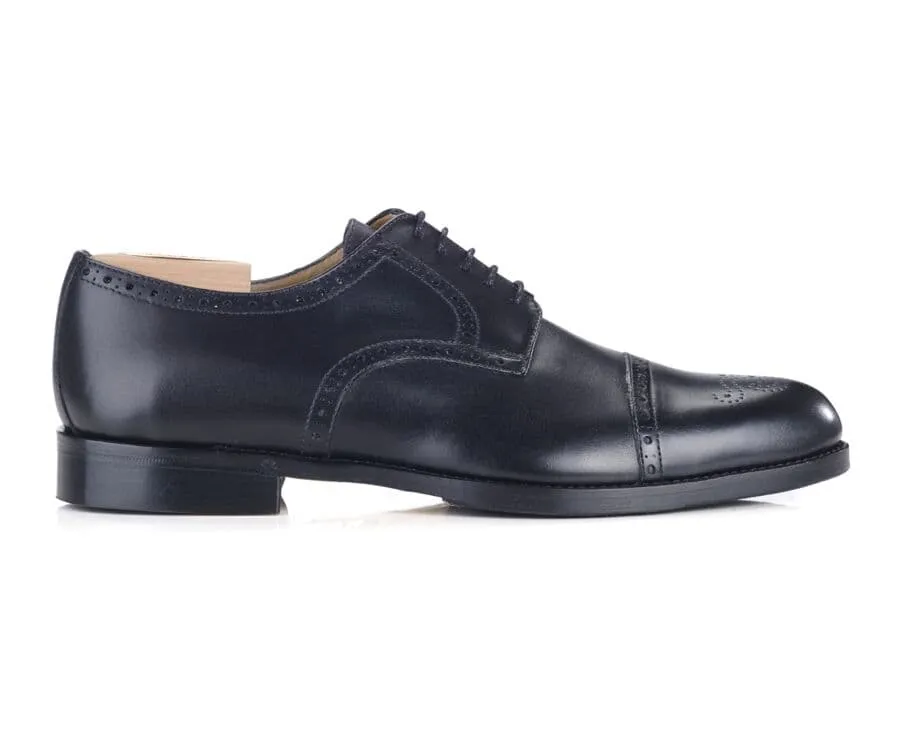 Black Derby Shoes - Leather outsole with rubber pad - BALDERTON PATIN