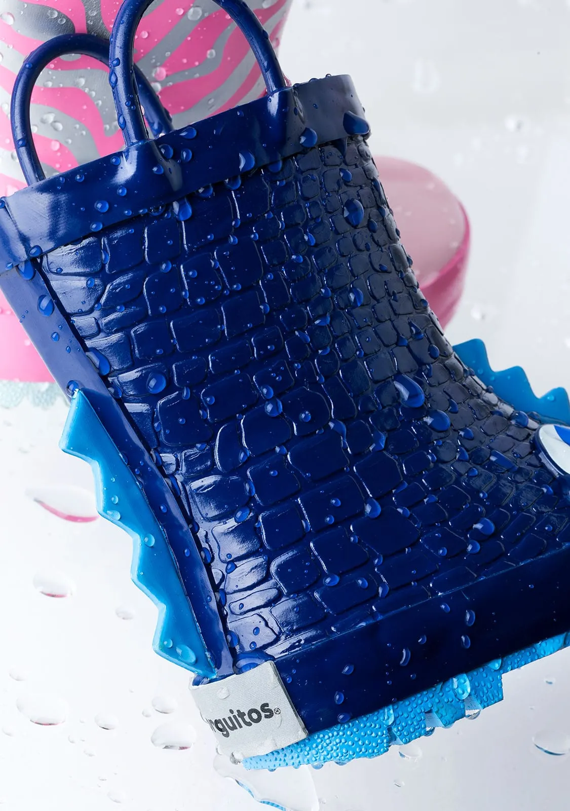 Blue Dinosaur Rain Boots Rubber