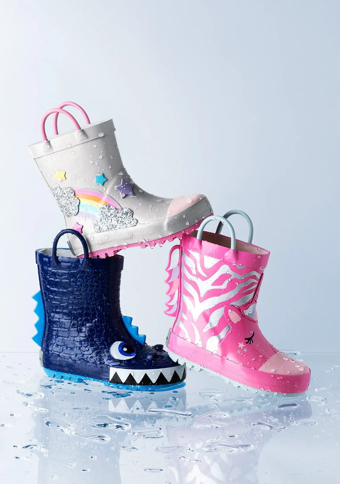 Blue Dinosaur Rain Boots Rubber