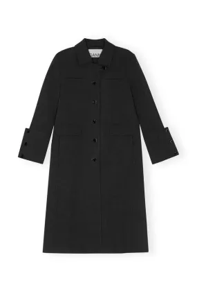 Bonded Crepe Coat - Black