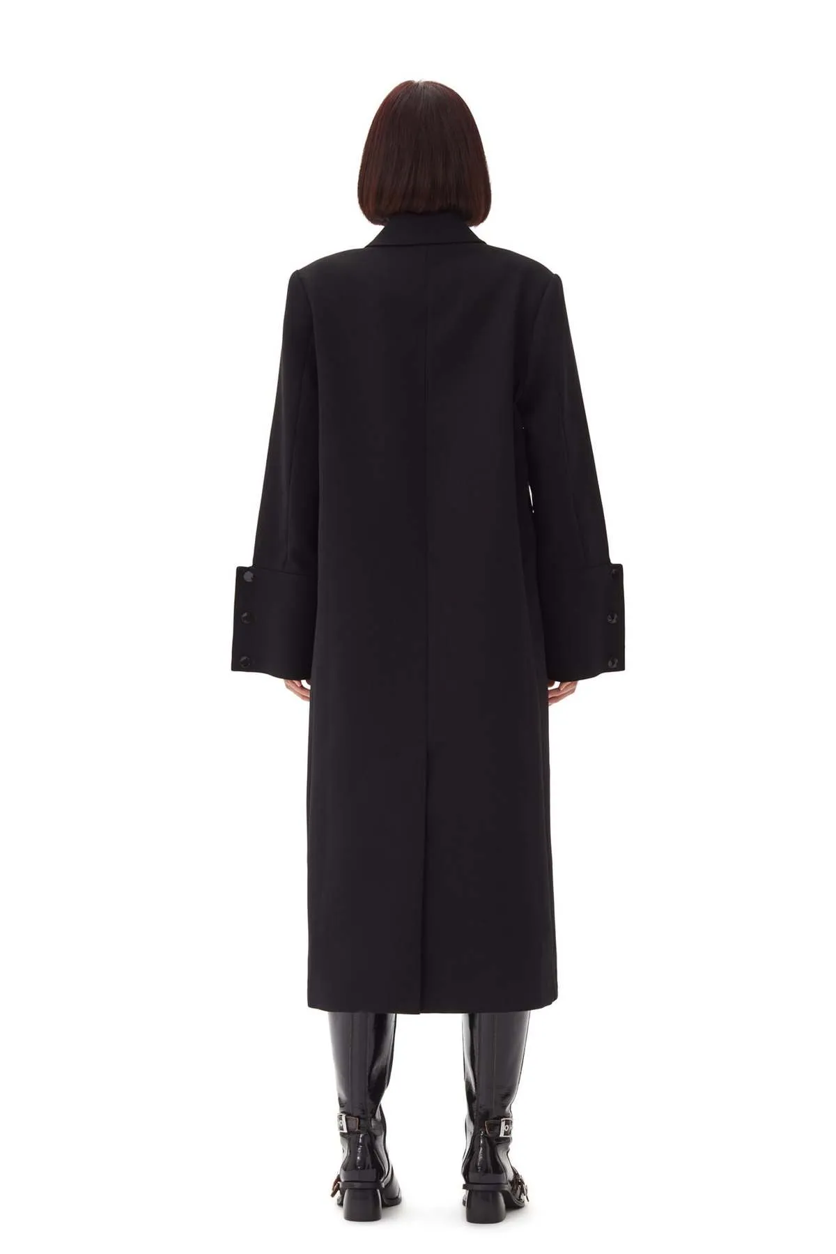 Bonded Crepe Coat - Black