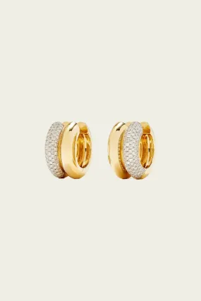 Bouees White & Yellow Gold Diamond Earrings