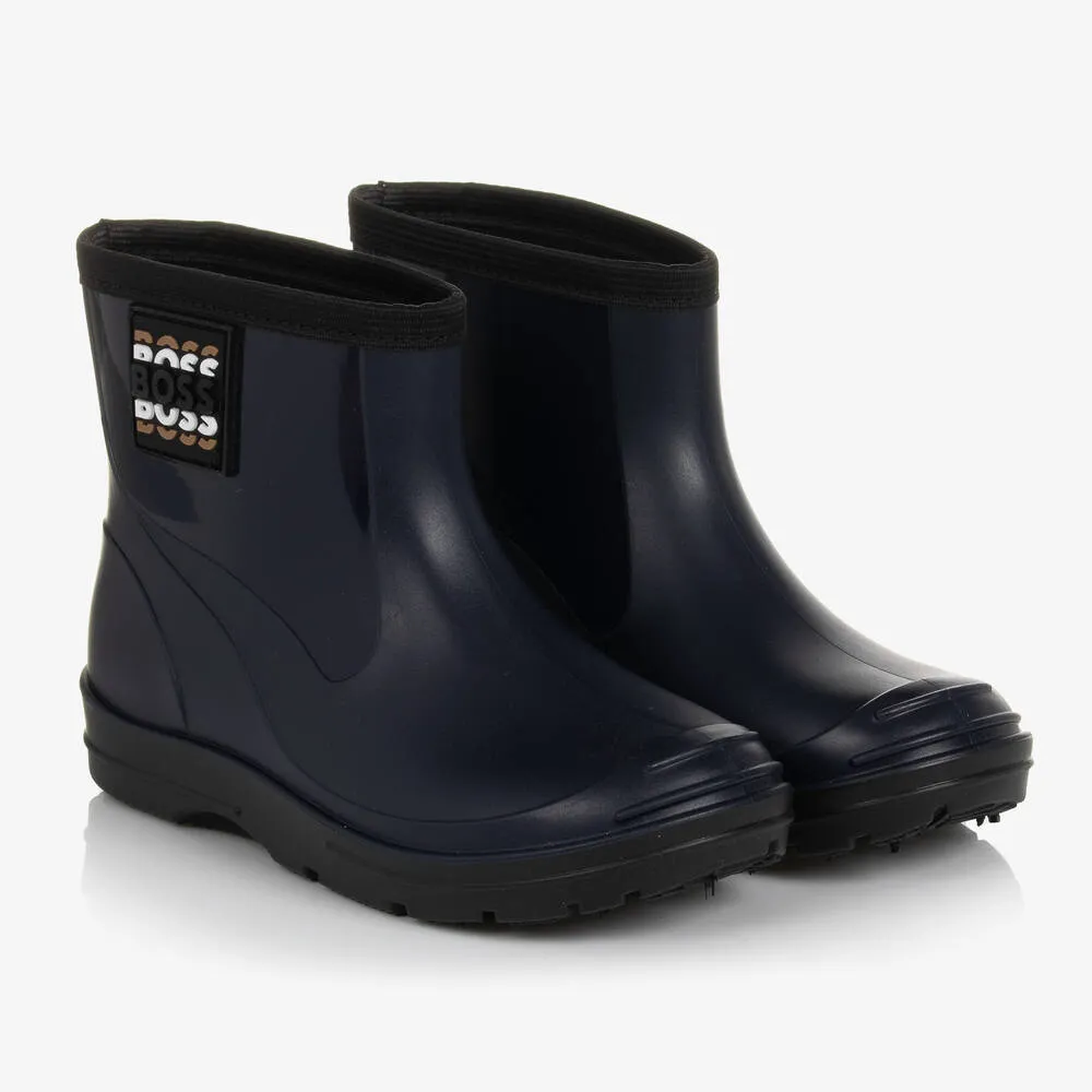 Boys Navy Blue Rain Boots