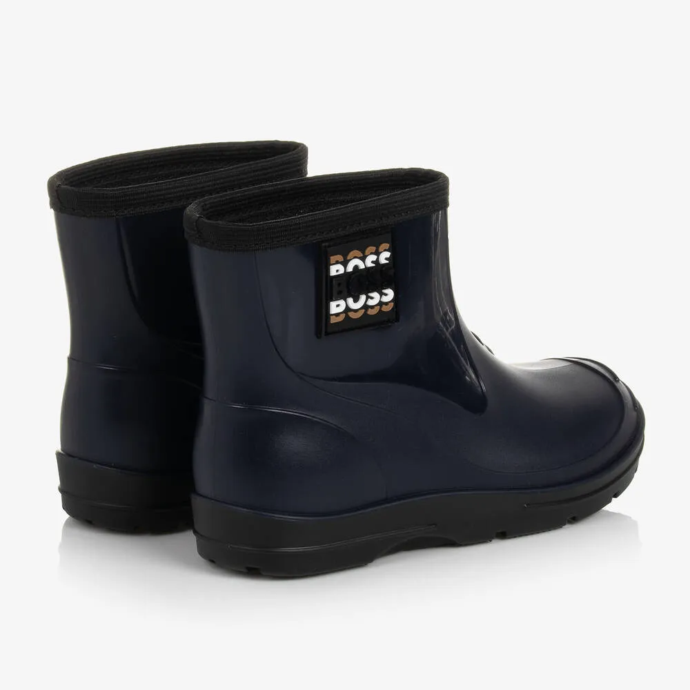 Boys Navy Blue Rain Boots