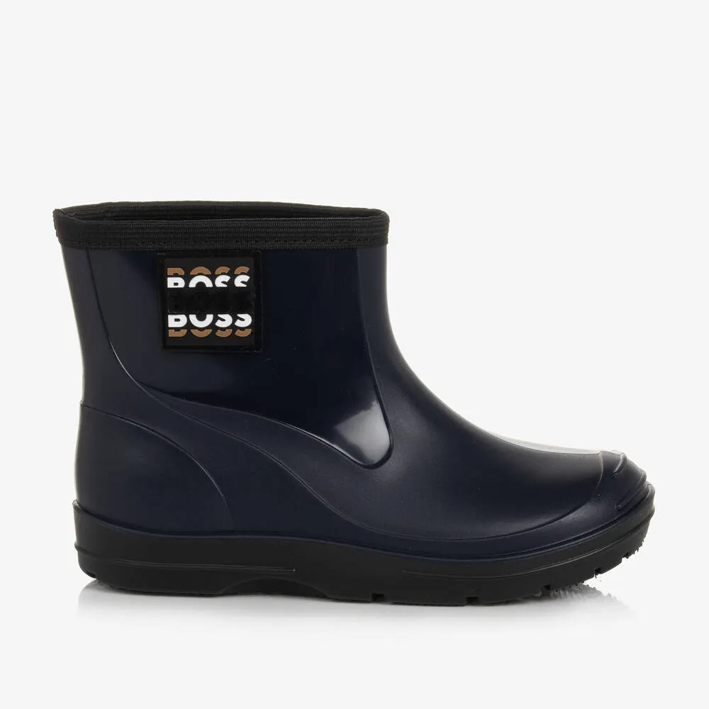 Boys Navy Blue Rain Boots