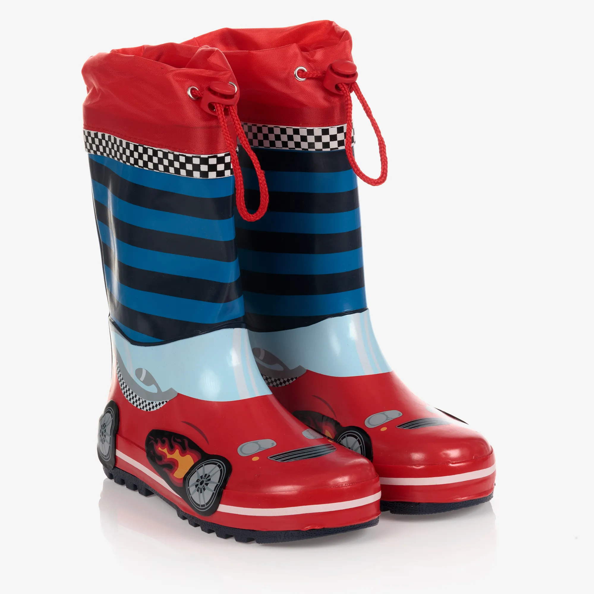 Boys Red Race Car Rain Boots