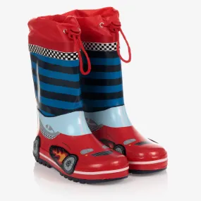 Boys Red Race Car Rain Boots