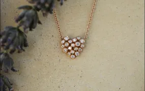 Bubble Heart Diamond Necklace