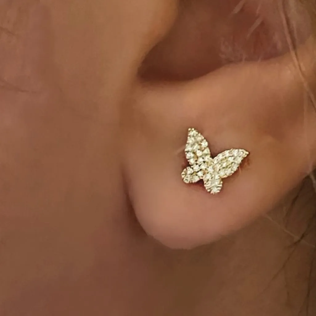 Butterfly Diamond Stud Earrings - Buy Online