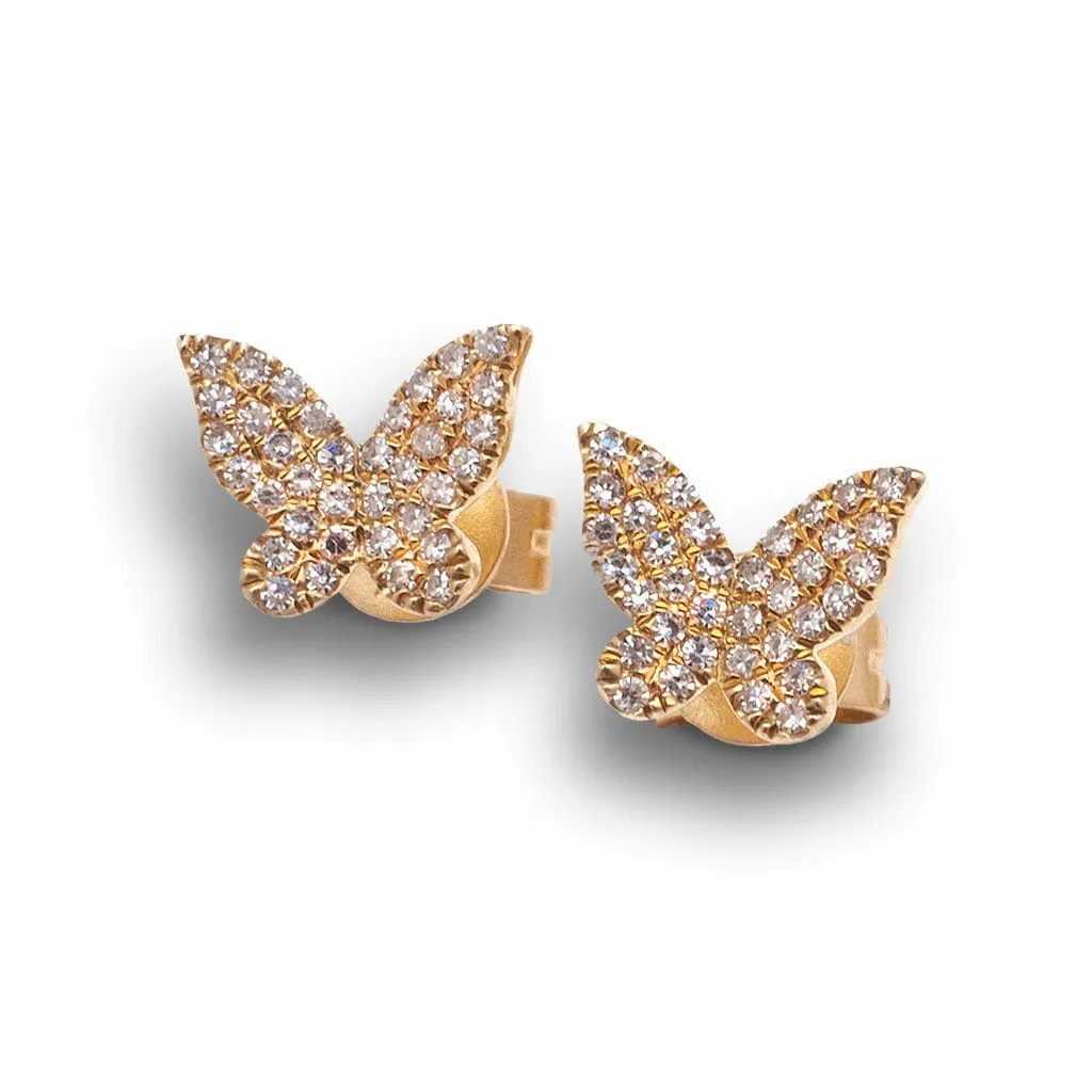 Butterfly Diamond Stud Earrings - Buy Online