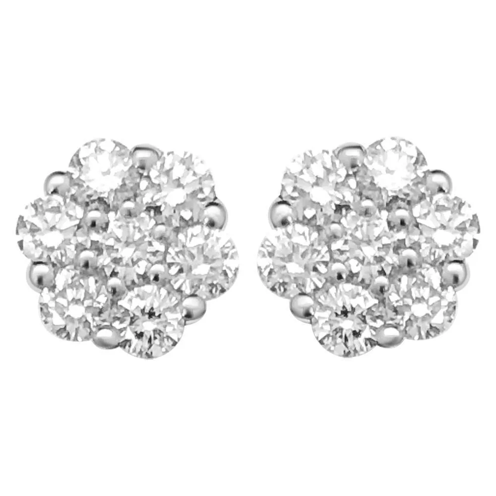 Cluster Diamond Earrings .45cttw 10K Yellow Gold