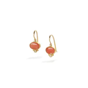 Coral and Diamond Earrings