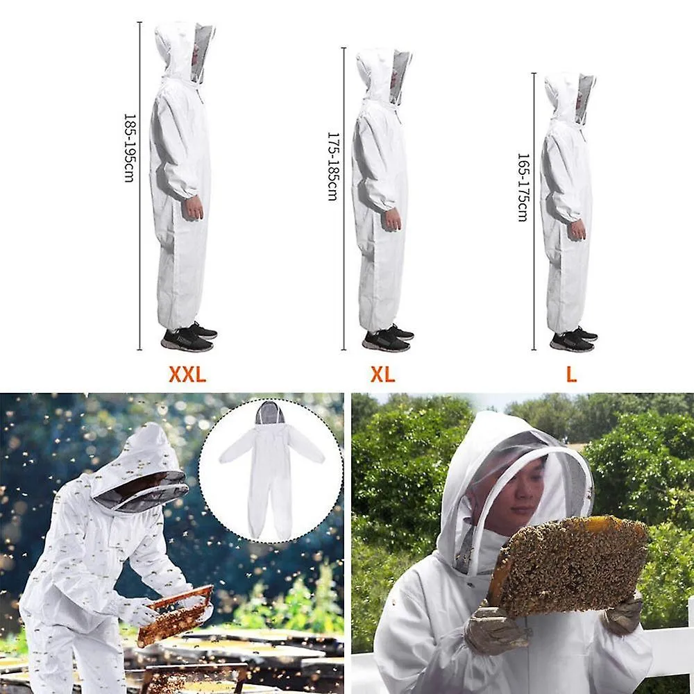 Cotton Full Body Beekeeping Clothing Veil Hood Hat Anti-Bee Coat Special Protective Clothing Beekeeping Bee Suit Equipment L YDW