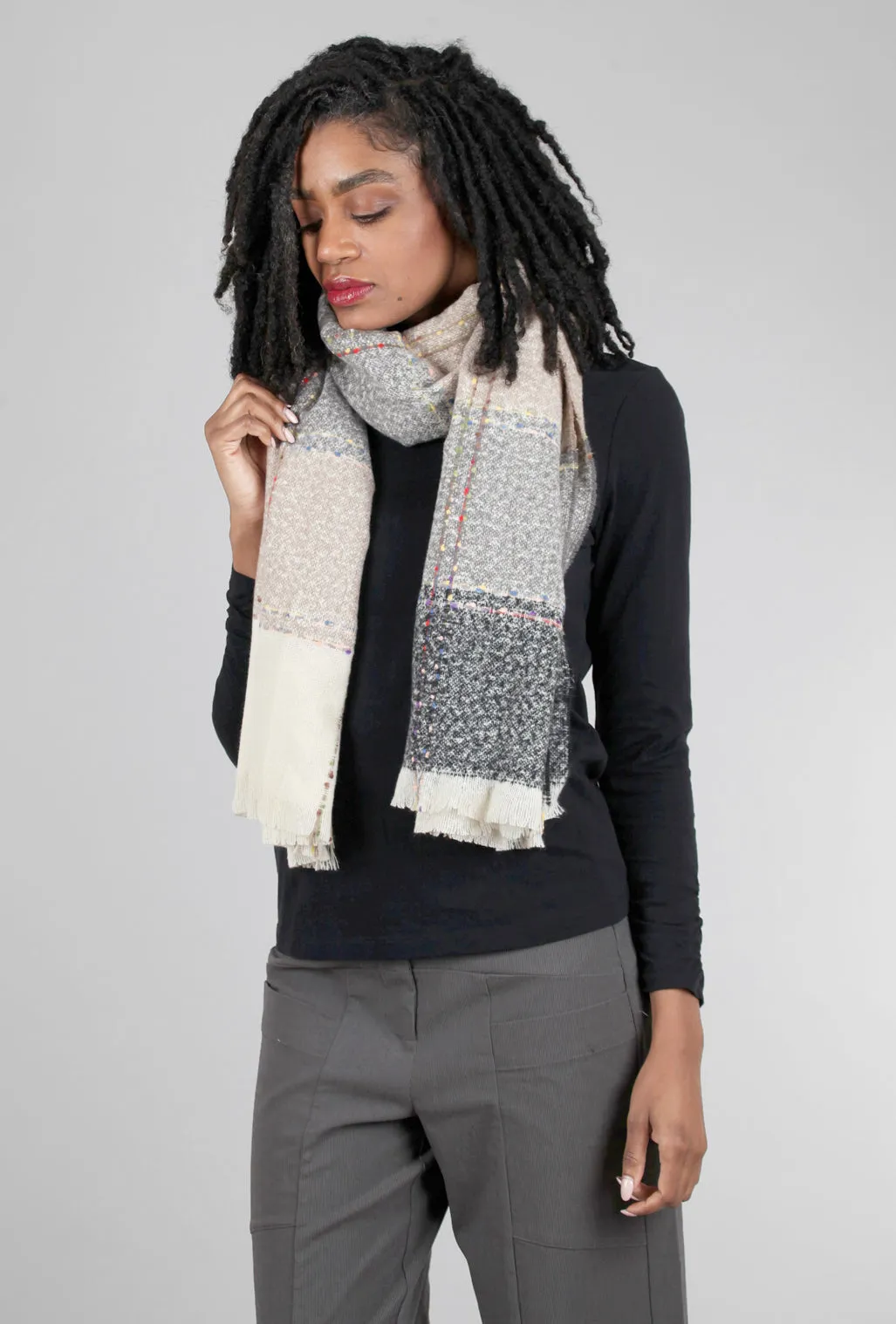 CRC Topstitch Scarf, Black Multi