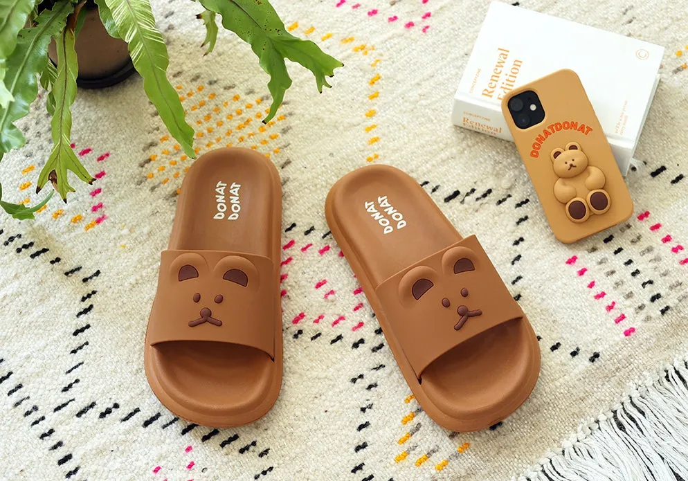 Cute Bears Cats Characters Women's Slippers - Comfy Sandals for Office, School, Home - Bath Cushions, EVA Bottom - Outdoor or In