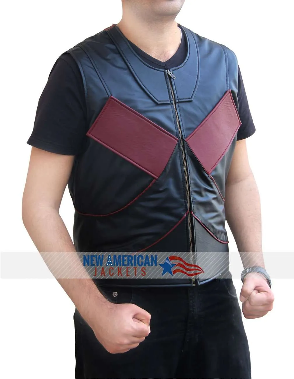 Deadpool Colossus Leather Vest - New American Jackets