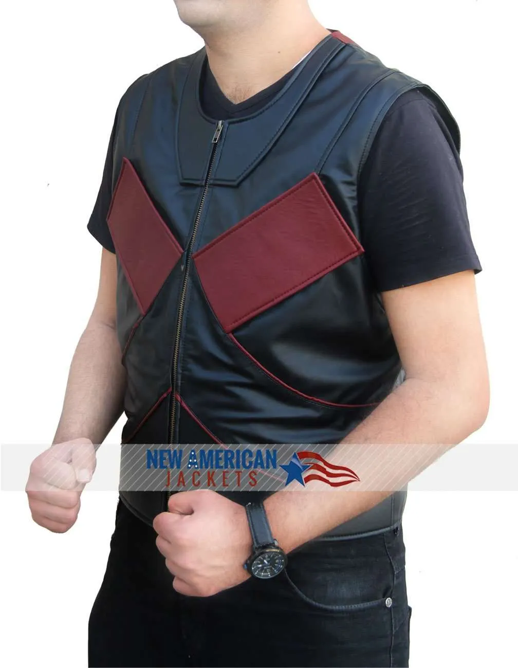 Deadpool Colossus Leather Vest - New American Jackets