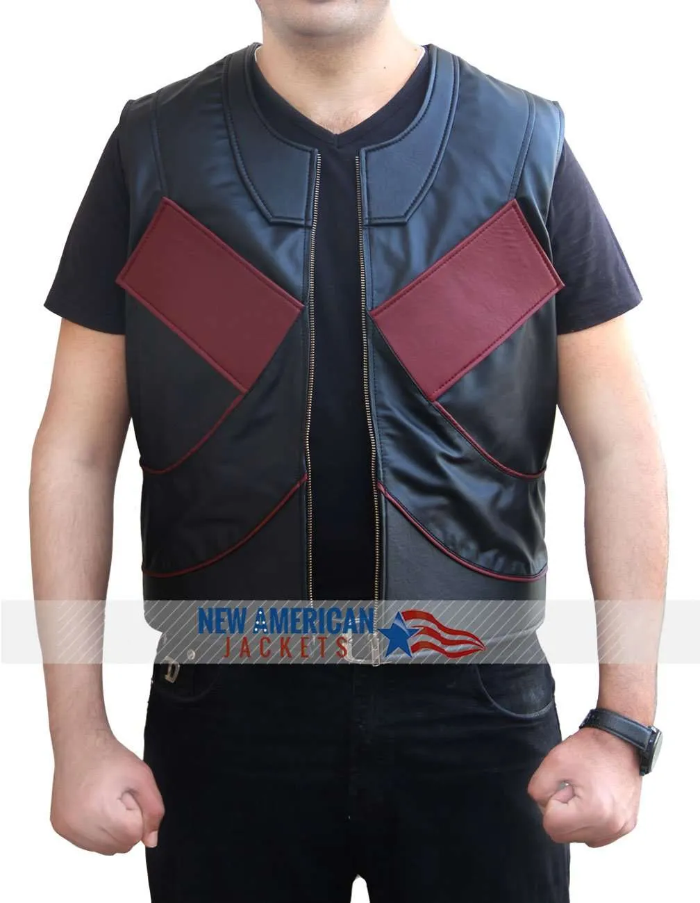 Deadpool Colossus Leather Vest - New American Jackets